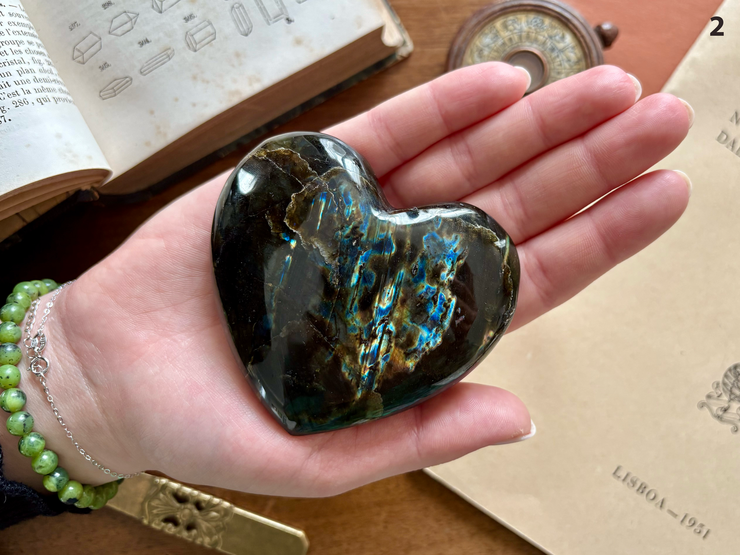 Coeur en labradorite - Taille M