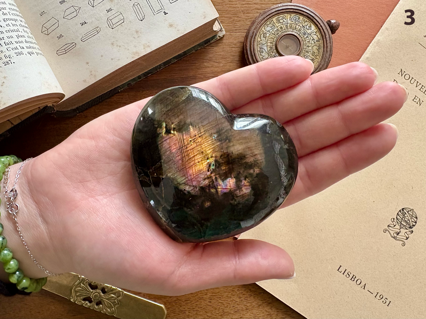 Coeur en labradorite - Taille M